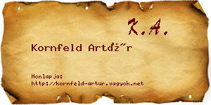 Kornfeld Artúr névjegykártya